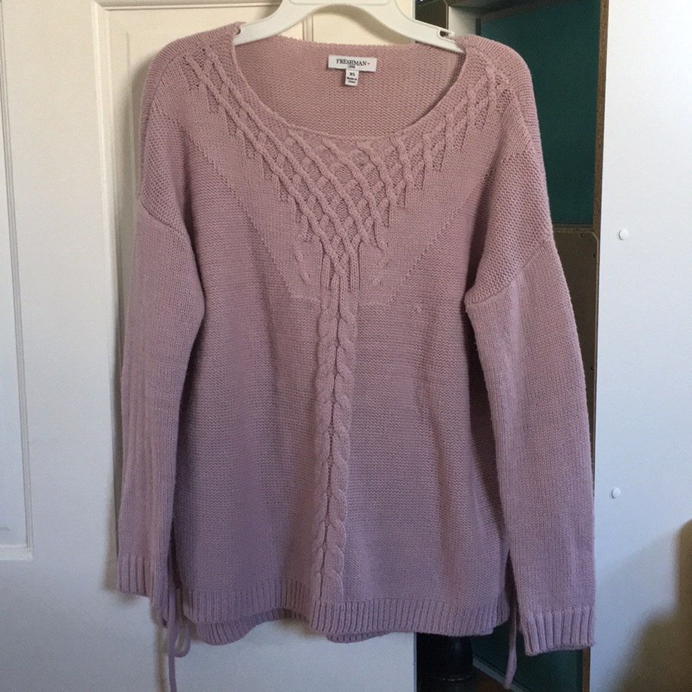 Long sleeve pink sweater